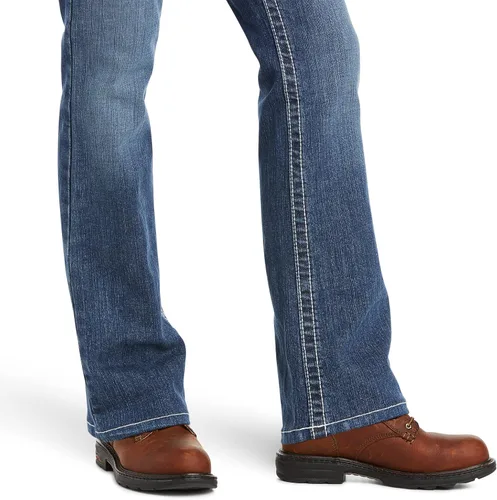 Vista 5 de Ariat FR DuraStretch Jeans entretejidos con corte de bota, jeans cómodos para mujer, Oceanside