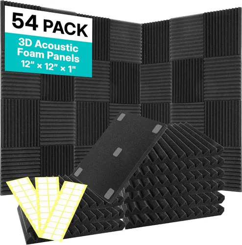 Vista 10 de Paquete de 6 paneles de espuma acústica de 12 x 12 x 2 pulgadas, paneles de pared acústicos con patrón de huevo, paneles de espuma acústica de Negro