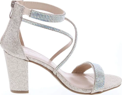 Vista 6 de TOP Moda - Sandalias de tacón alto con correa de tobillo y puntera abierta