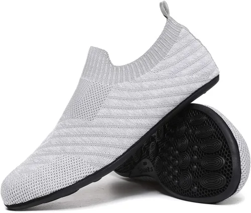 Vista 18 de QZKDM - Pantuflas ligeras antideslizantes para casa, para ponerse sin ayuda, para caminar descalzo, para ejercicio en casa y yoga, para hombres