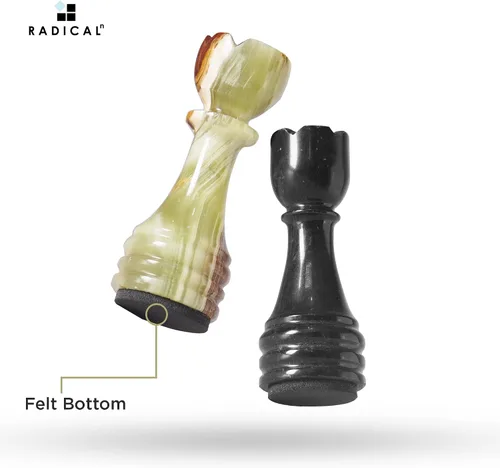 Vista 4 de Radicaln Figuras de ajedrez de mármol de 3.5 pulgadas, figuras hechas a mano en negro y verde multicolor para juego de mesa de ajedrez, juego