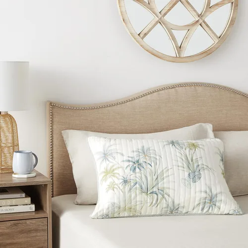 Vista 11 de Tommy Bahama - Funda estándar, ropa de cama de algodón con cierre de sobre, prelavada para mayor suavidad (Serenity Palm Blue, 21 x 27 pulgadas)