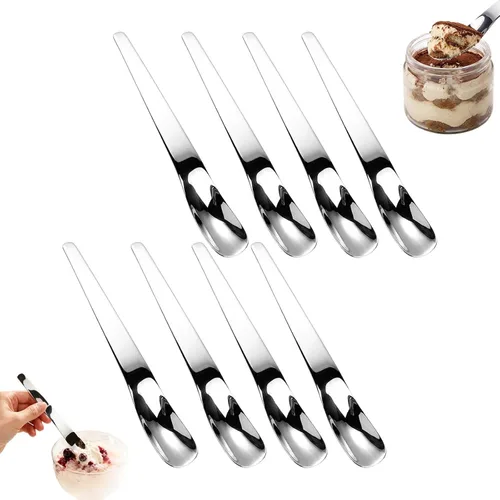 Vista 9 de Stainless Steel Dessert Spoon with Long Ergonomic Handle, Ice Cream Spoon 3PCS