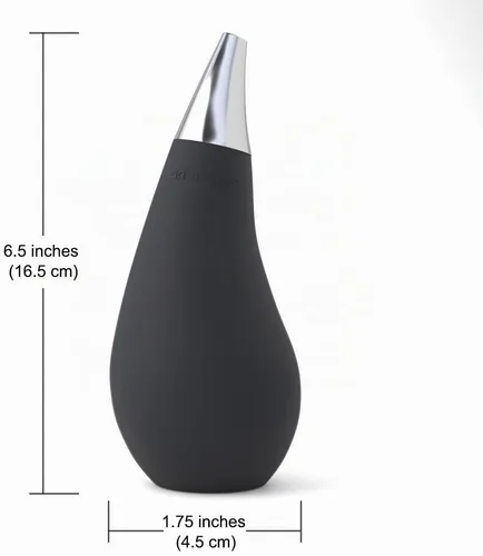 Vista 5 de Dispensador de jabón exprimible para encimera de cocina y baño, botella con forma de lágrima (negro, ~7oz)