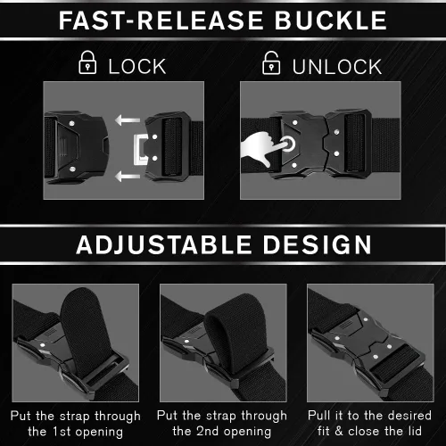 Vista 6 de TECEUM Tactical Belt – Heavy-Duty & Quick Release – Military, Work, Rigger, Duty & Utility Belt for Men