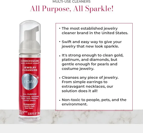 Vista 2 de CONNOISSEURS All-Purpose Jewelry Cleansing Foam, Quick and Easy Jewelry Cleaner Solution