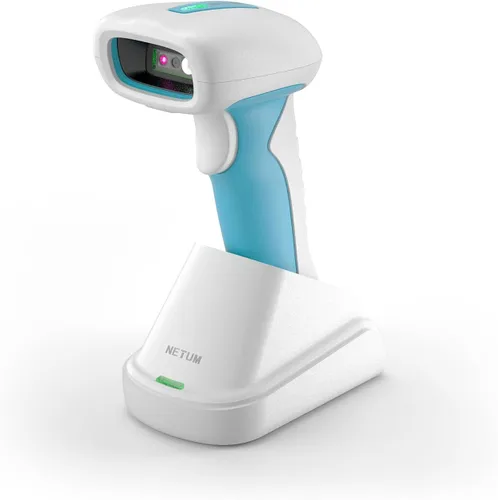 Vista 9 de NETUM - Escáner de código de barras Bluetooth industrial QR, actualizado con base de carga Wireless 2D 1D Bar Code Reader 2600mAh Drop Protection