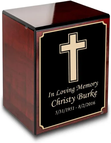 Vista 33 de GetUrns Caja conmemorativa de urna de cremación de cereza pequeña grabada personalizada para cenizas (gloria americana)