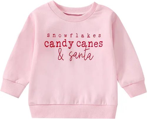 Vista 124 de YINGISFITM Sudadera de manga larga con cuello redondo para bebé, niña, niño, Navidad, suéter de manga larga, ropa de otoño