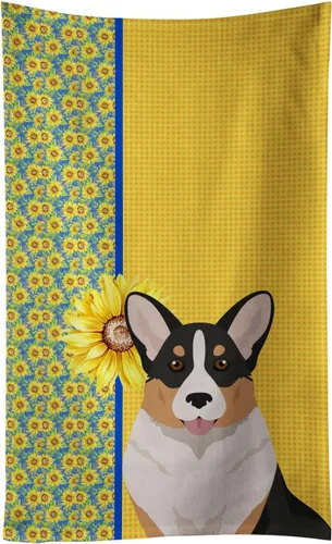 Vista 124 de Caroline's Treasures WDK5313KTWL - Toalla de cocina con diseño de girasoles de verano, color negro y tostado, Airedale Terrier, toalla de mano