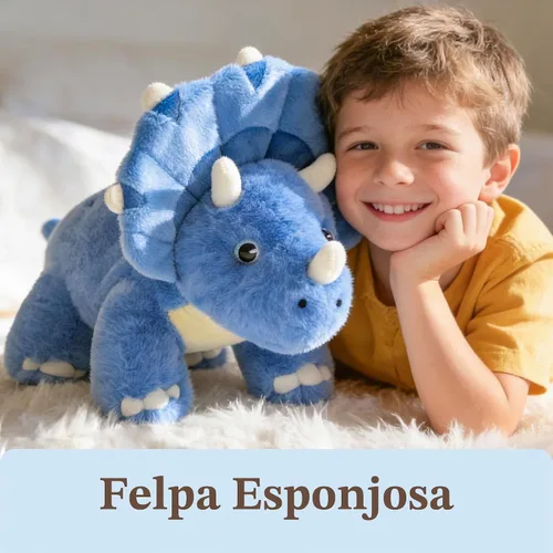 Vista 3 de IKASA Peluche de dinosaurio Triceratops grande de 18 pulgadas, juguete