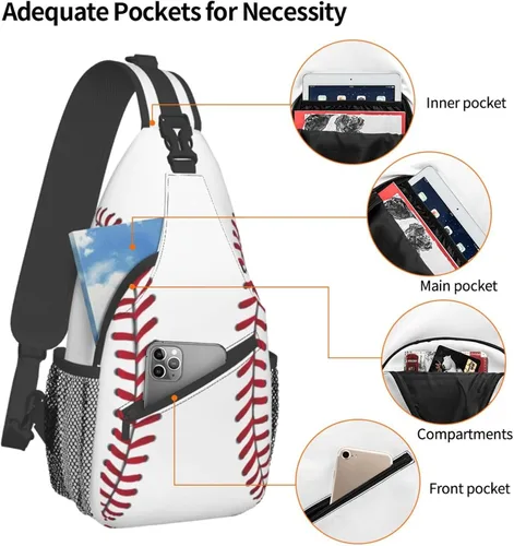 Vista 4 de Bolso bandolera de pecho de vaca casual para mujeres y hombres, bandolera bandolera bandolera bolsa de hombro para viajes, senderismo, gimnasio