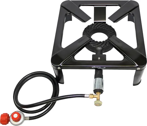 Vista 9 de Flame King Trabajo Pesado 120,000 BTU, 0-20 PSI, Freidora de Pavo Quemador Individual de Propano Bayou Cooker, Estufa Exterior para Elaboración