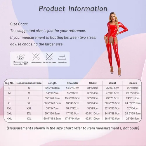Vista 7 de YiZYiF Body de mujer brillante charol PVC cuero catsuit cuerpo completo látex apretado cremallera mono