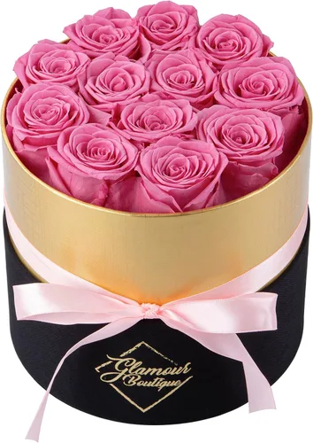 Vista 11 de GLAMOUR BOUTIQUE Rosas eternas preservadas en una caja, flores para siempre, rosa para siempre en una caja para esposa o ella, regalo de flores Azul