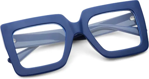 Vista 9 de Pro Acme Gafas de bloqueo de luz azul, marcos cuadrados grandes, anteojos falsos para mujer