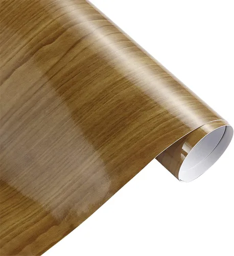 Vista 8 de Papel de contacto autoadhesivo con textura de vinilo de grano de madera de alto brillo, para decoración interior de automóvil, calcomanías