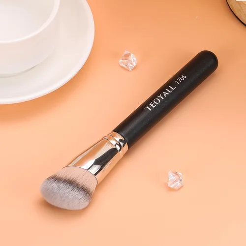 Vista 6 de TEOYALL Cepillo de Contorno para Base Angular, Cepillo Kabuki Sintético para Mezcla de Maquillaje, Ocultación, Aplicación y Pulido con Cosméticos