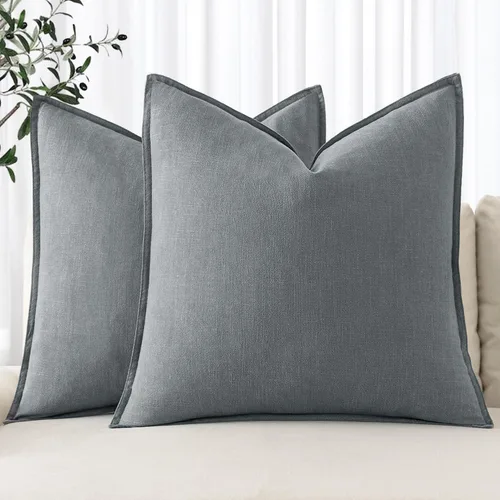 Vista 34 de MIULEE - Juego de 2 fundas de almohada decorativas de lino, estilo bohemio, rústico, neutral, para sofá, cama, 16 x 16 pulgadas, color marrón