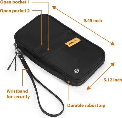 Vista 5 de Wanderlust - Organizador de cartera de viaje familiar con RFID italiano, soporte para pasaporte, organizador de documentos para hombres y mujeres, 9