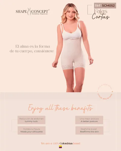 Vista 6 de SHAPE CONCEPT 352 Fajas Colombianas Stage 2 Postpartum Shapewear with Zipper High Compression Garment Tummy Tuck