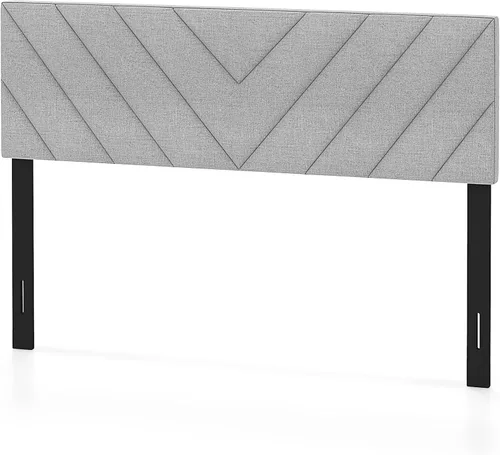 Vista 23 de GIANTEX - Cabecera con estación de carga, tamaño Queen/Matrimonial, tapizada con botones y 2 salidas de CA, puerto USB y tipo C, patas de madera