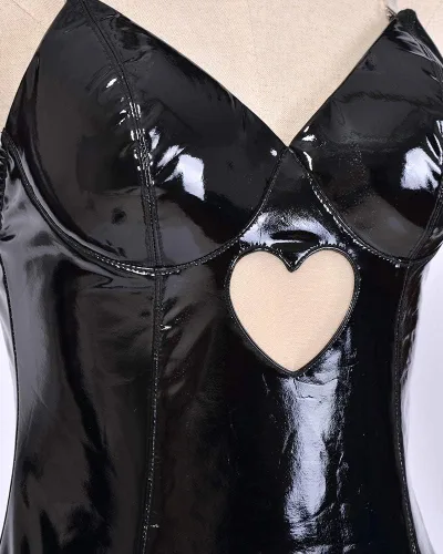Vista 11 de Cosplay.fm Disfraz de conejito para mujer, traje de una pieza con tocado y accesorio de lazo