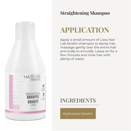 Vista 4 de SALERM - Champú de queratina - Lisos Hair Lab - 10.1 fl oz - Controla el encrespamiento del cabello - Suave y liso - Con protector térmico