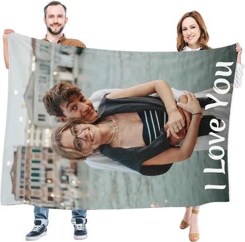 Vista 6 de Regalos para mujeres/hombres, manta personalizada de cumpleaños con imagen, mantas personalizadas con fotos, día de San Valentín, Navidad, regalos