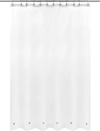 Vista 30 de Barossa Design - Forro de cortina estrecho de PEVA para ducha, con 3 imanes, impermeable, para cabina de baño pequeña, sin PVC, ojales metálicos