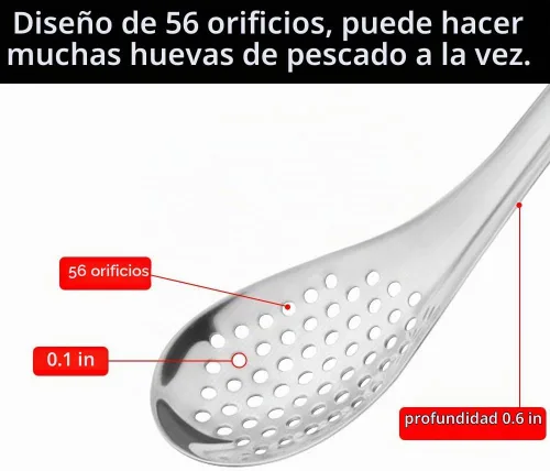 Vista 4 de Cuchara de esferificación - Juego de 2 cucharas de esferificación de acero inoxidable Molecular Slotted Bar Spoon Kitchen - KICW0071 (Plata)
