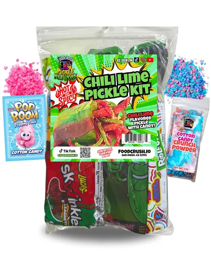 Vista 9 de Kit de Pepinillos de Frambuesa Azul - Con Triturado de Algodón de Azúcar - Bolsa de Regalo de Dulces - (13 PIEZAS) Regalos de Cumpleaños Para Niños