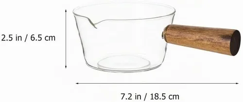Vista 7 de Cabilock Olla de vidrio de borosilicato para leche, resistente al calor, cacerola de vidrio para estufa, 8.07 x 4.92 x 2.55 pulgadas, mango
