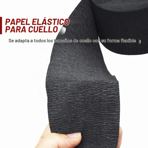 Vista 6 de Paquete de 2 tiras desechables para el cuello de peluquero de papel elástico profesional, protector para el cuello, herramienta de accesorios