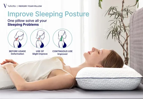 Vista 5 de Vaverto Almohadas de espuma viscoelástica - Almohada refrescante firme