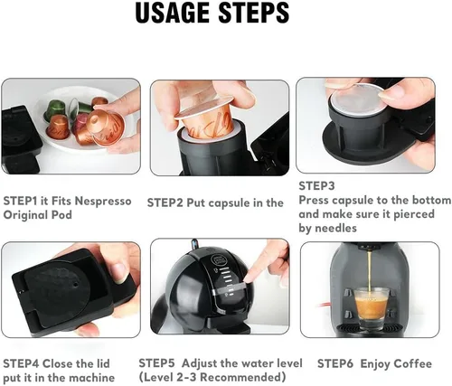 Vista 8 de Convertidor para máquina Dolce Gusto para preparar cápsulas de café Nespre**so, adaptador de Dolce Gusto a Nespre**so Compatible con: Dolce Gusto