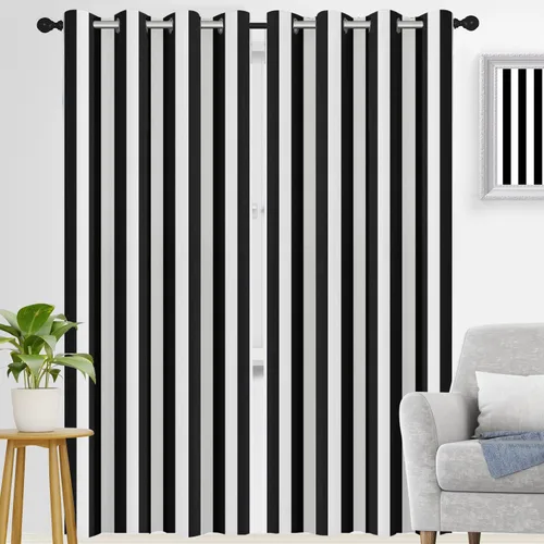 Vista 28 de zokyer Cortinas de ventana a rayas beige crema, modernas rayas verticales de 63 pulgadas de largo, 2 paneles, cortinas bohemias neutras para niños