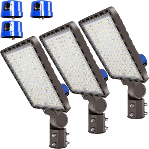Vista 13 de LEDMO Soporte de doble bocina LED para estacionamiento, soporte de montaje de 180 grados, soporte de montaje de poste redondo, doble L, espigas