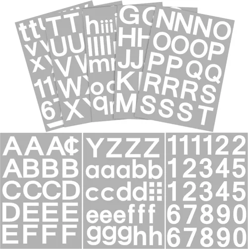 Vista 10 de Outus 8 hojas de calcomanías de letras de vinilo, autoadhesivas, números para buzón, letras del alfabeto, para medias de Navidad, álbumes de Negro