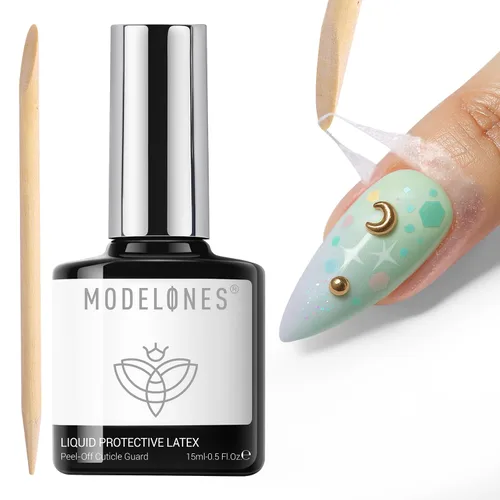 Vista 9 de modelones Capa base de gel U V, capa base pelable de secado rápido para esmalte de uñas de gel, protección suave para uñas finas y débiles, 0.3 fl oz