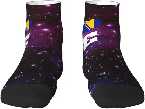 Vista 2 de GDJF Love Bosnia And Herzegovina Flag Heart Ankle Socks Winter Low Cut Sports Warm Breathable Comfort Casual Socks For Mens And Womens 1