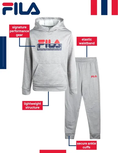 Vista 2 de Fila Boys' Sweatsuit Set - 2 Piece Active Hoodie Sweatshirt and Jogger Sweatpants - Performance Activewear Set for Boys, 8-12