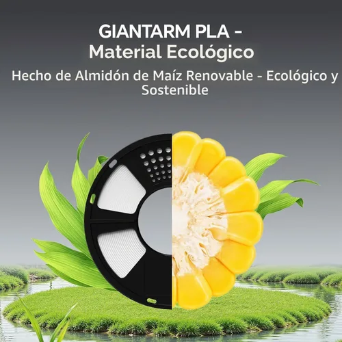 Vista 4 de GIANTARM Filamento de ácido poliláctico (PLA), filamento beige para impresora 3D, carrete de 2.2 libras, precisión de dimensión de 0.069 in +