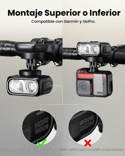 Vista 5 de Magicshine HORI1300S & SEEMEE 150 MAG Luces de Bicicleta Delanteras y Traseras, Control FTR LightSync de Un Toque, Luz Delantera de 1300LM y Luz