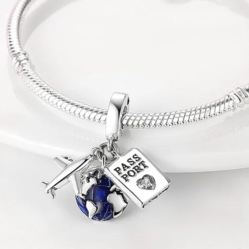 Vista 2 de LeeFeel Encantos de corazón de lazo, exquisitos abalorios de corazón de amor con circonita cúbica transparente para mujeres, pulseras para bricolaje