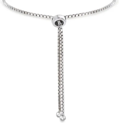 Vista 3 de Ross-Simons Pulsera Bolo de 400 quilates en plata de ley Circonita cúbica circonita