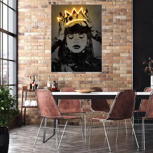 Vista 2 de Fine Art Canvas Ri Ri - Lienzo decorativo para pared por el artista Octavian Mielu para sala de estar, dormitorio, baño, cocina, oficina, bar