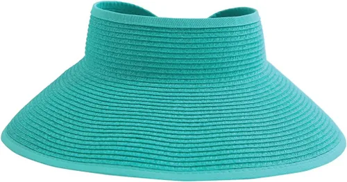 Vista 19 de San Diego Hat Co. Visera ultratrenzada para mujer con cinta y banda para el sudor Aqua Lime