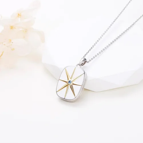 Vista 2 de DAOSHANG Collar de plata de ley con colgante de foto de corazón para mujer, collar con medallón de árbol de la vida que sostiene fotos, regalo