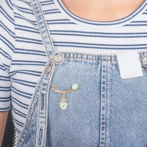 Vista 7 de MANVEN Hamsa - Broche de protección contra el mal de ojo, broche para pañales, regalo de cumpleaños